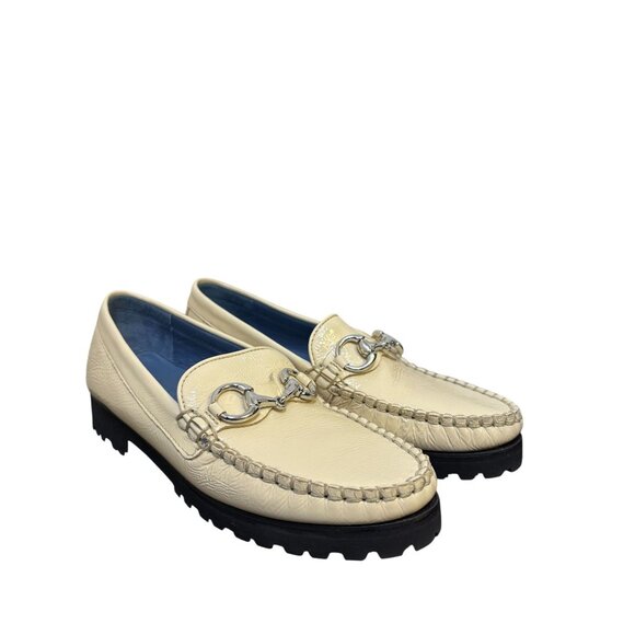 Robert Zur Patent Leather Cream Loafers Size 8 - Picture 2 of 8